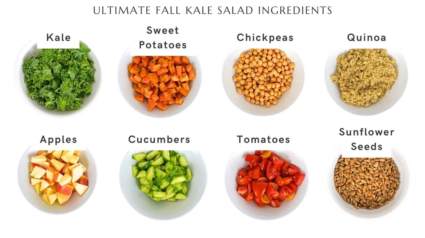 ultimate fall kale salad ingredients