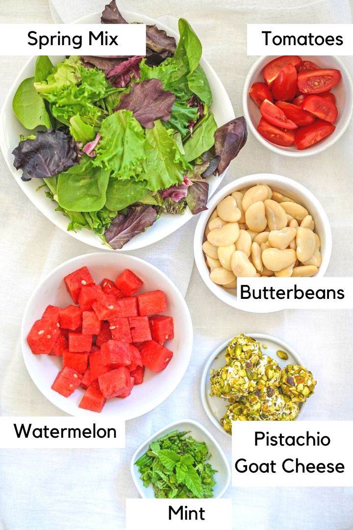 ingredients for watermelon mint salad