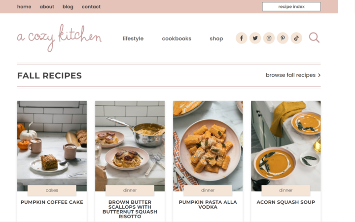 a cozy kitchen food blog