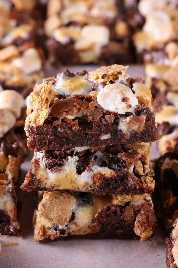 one bowl s'mores brownies