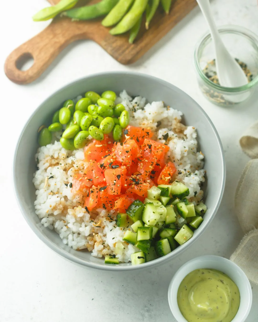 delicious and nutritious rice bowl recipes - salmon edamame rice bowl recipe