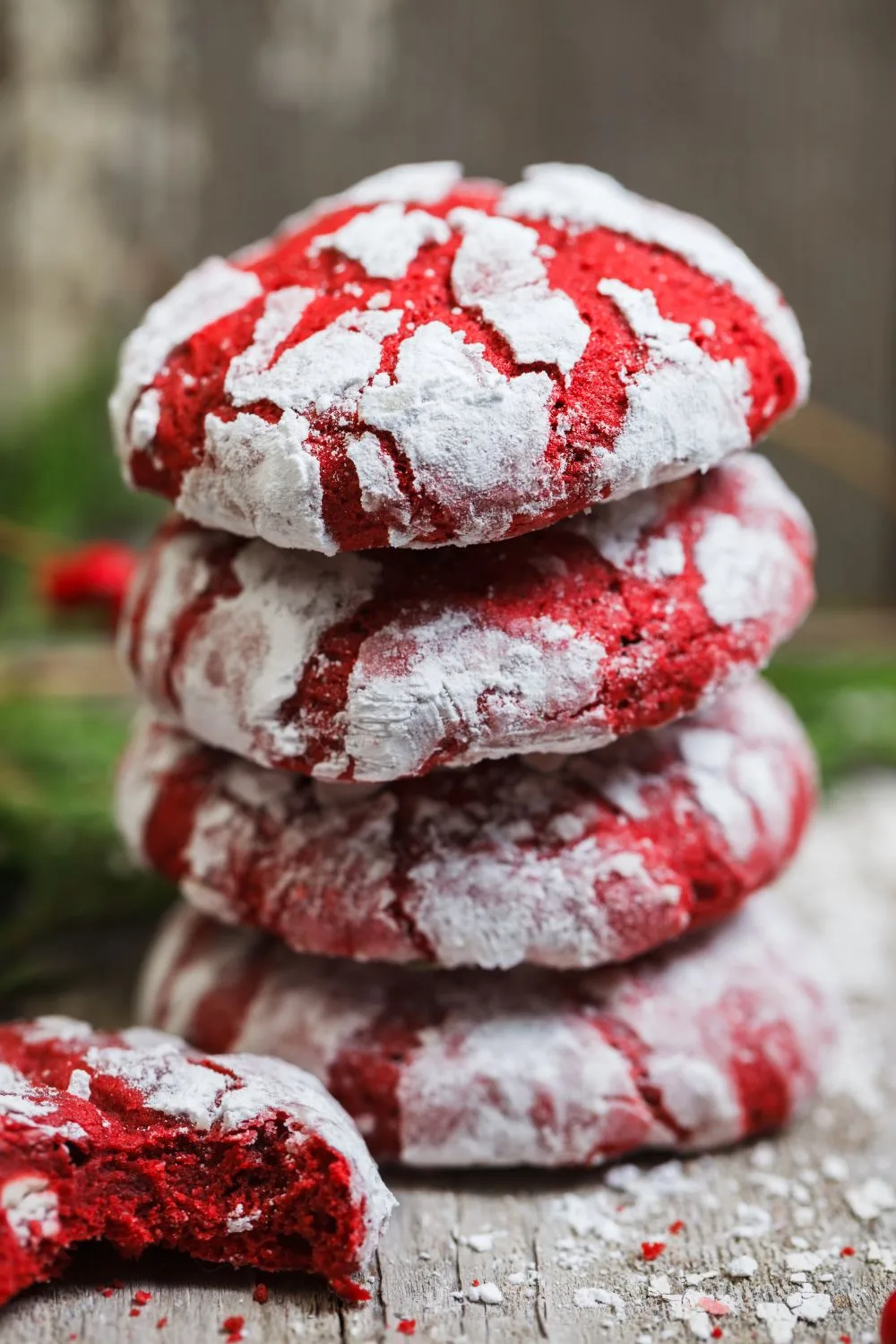 red velvet crinkle cookies
