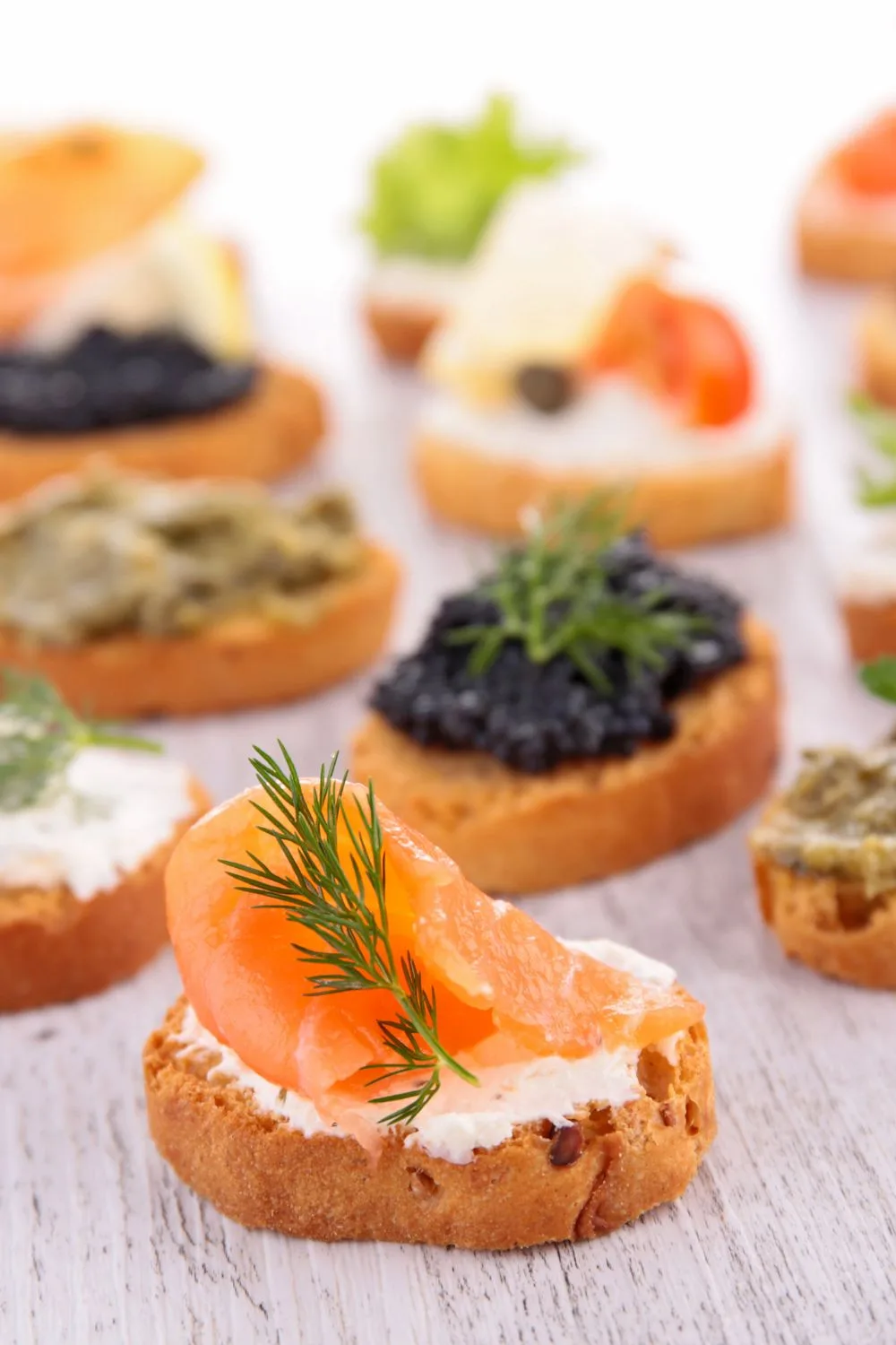what is a canape? image of salmon canape