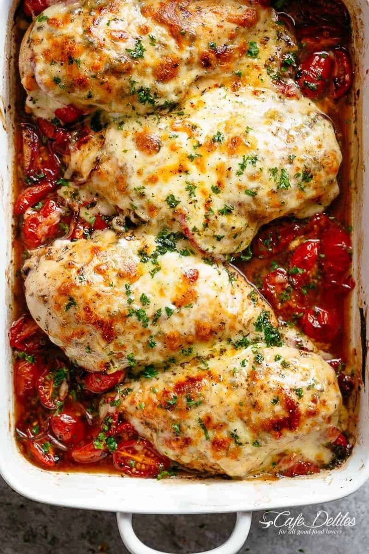 balsamic baked chicken breast with moazzarella cheese