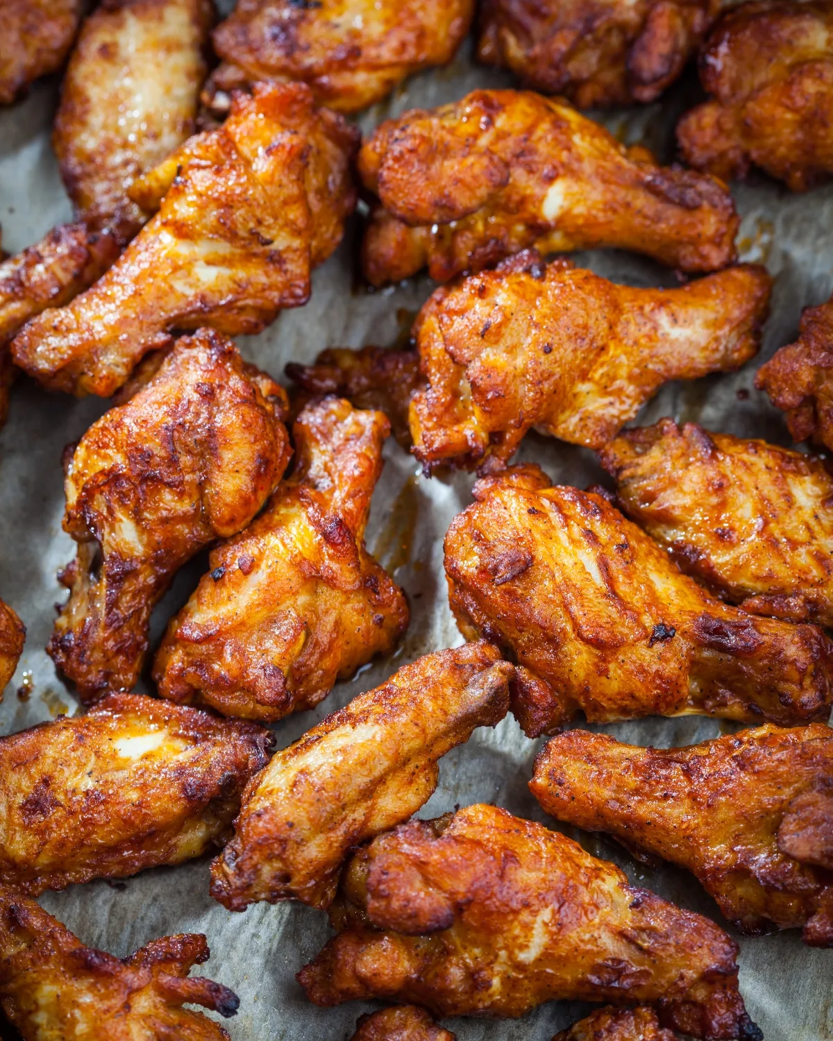 baked chicken wings on a tray
