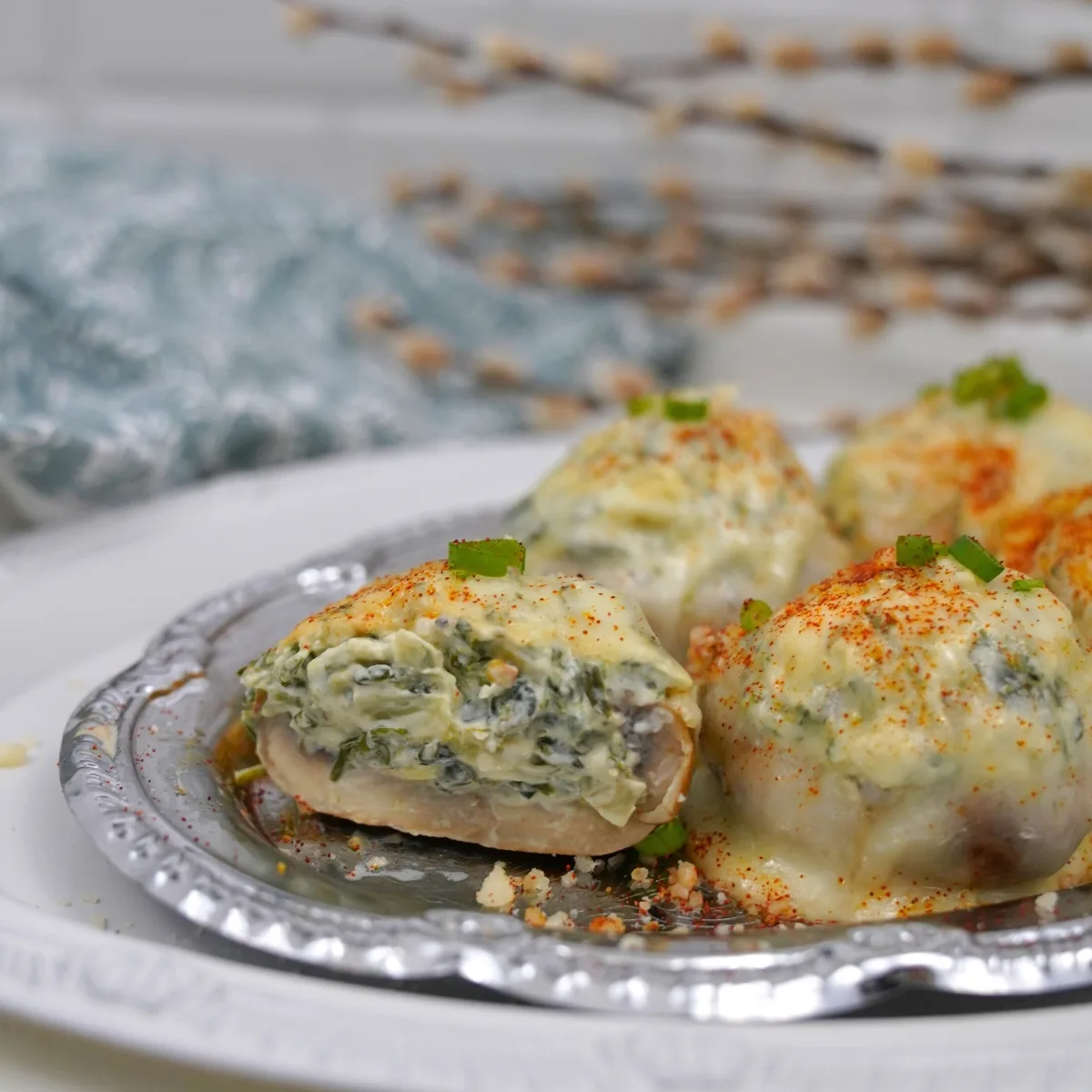 Delicious Spinach Artichoke Stuffed Mushrooms