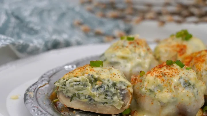 Spinach Artichoke Stuffed Mushrooms