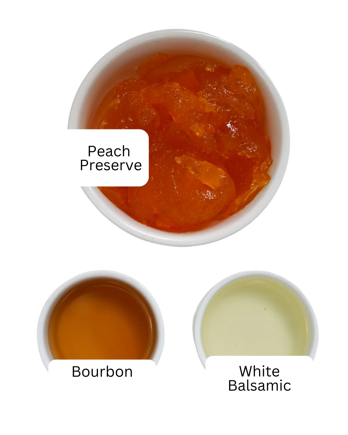 Bourbon Peach Glaze ingredients