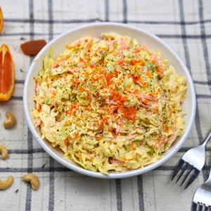Extra Creamy Coleslaw in a white bowl