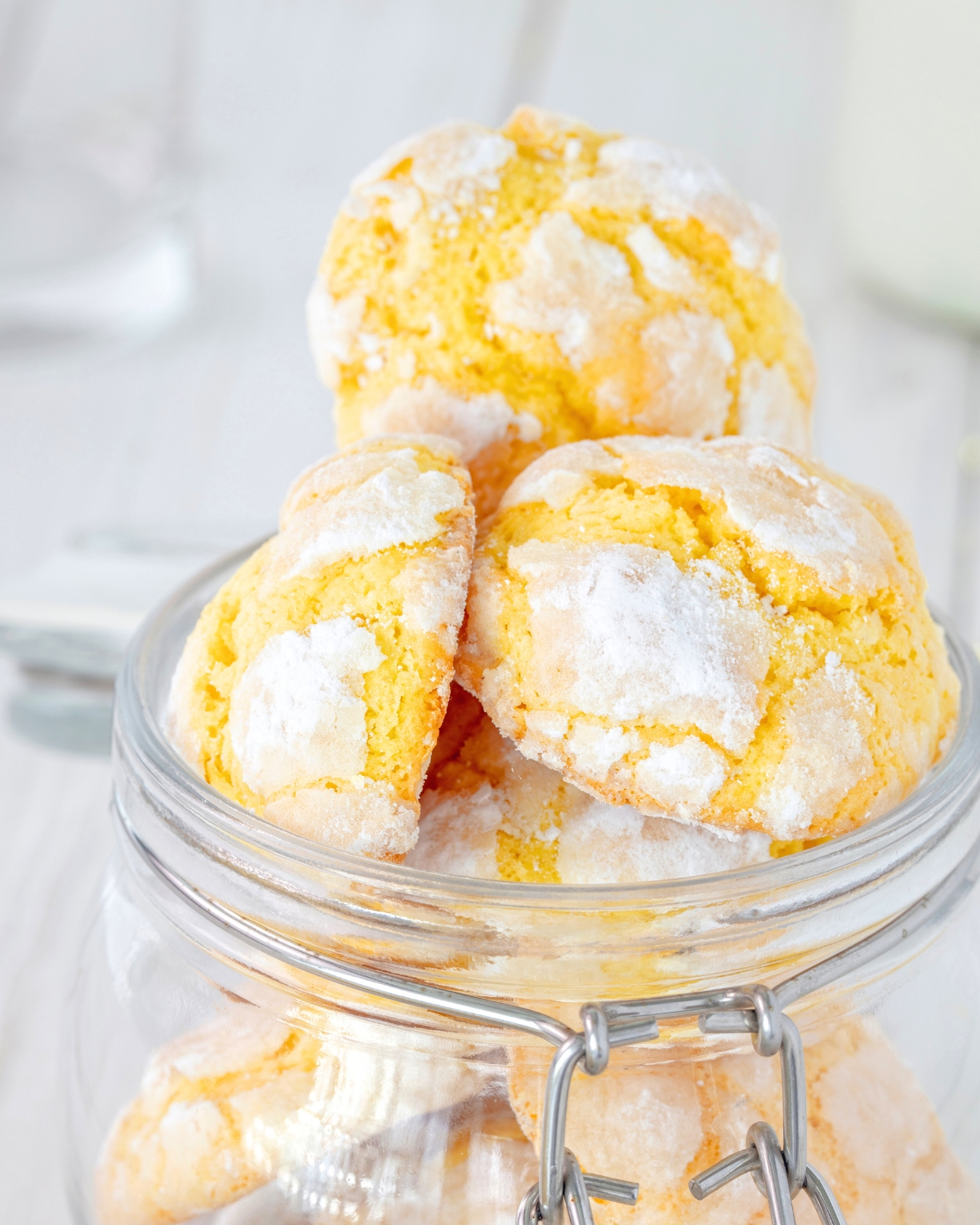  Lemon Crinkle Cookies in a jar