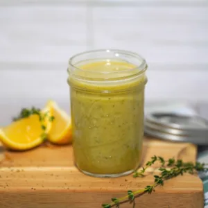 Lemon Vinaigrette in a glass jar