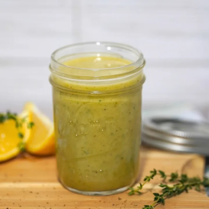 Lemon Vinaigrette in a glass jar