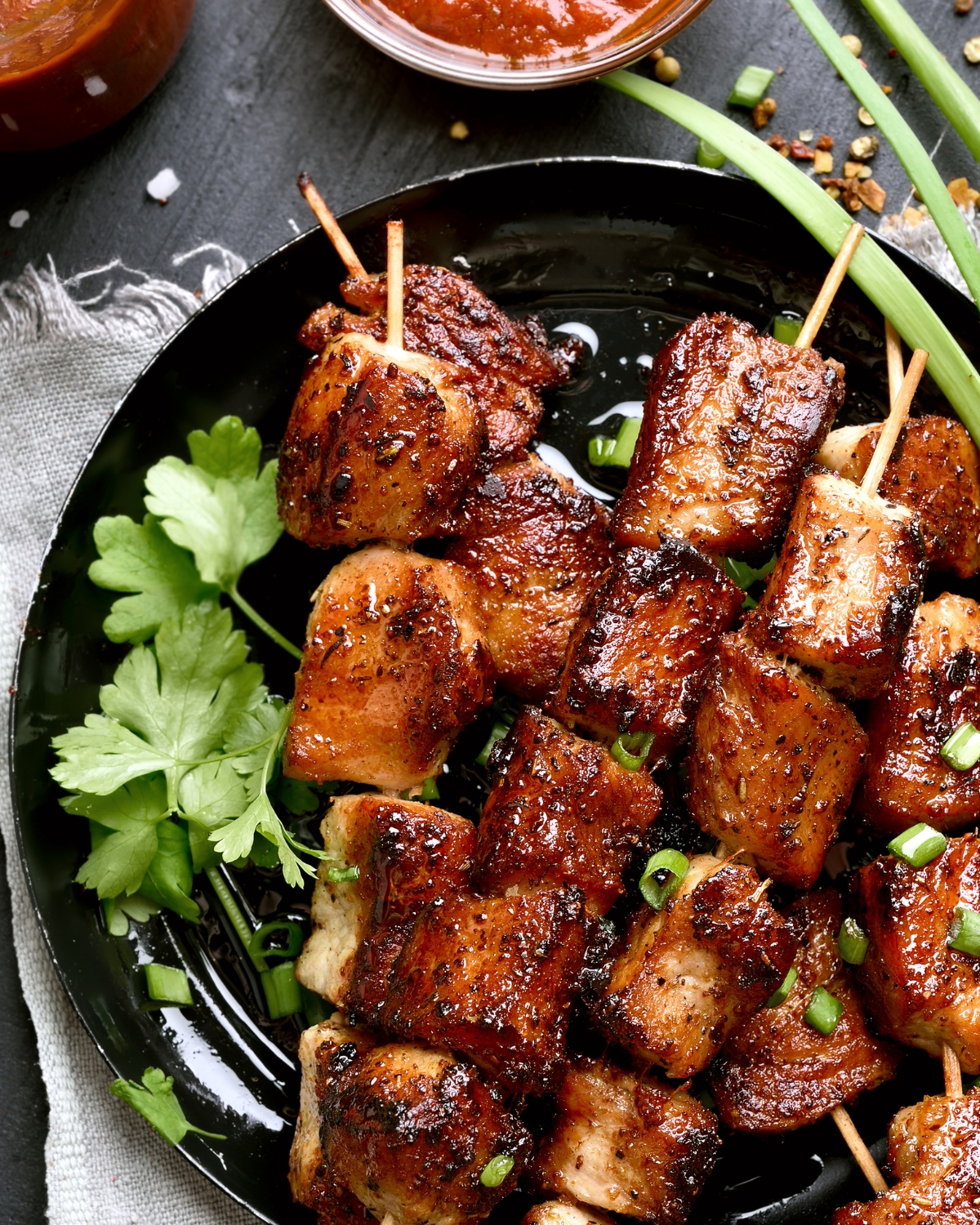 Filipino BBQ pork skewers