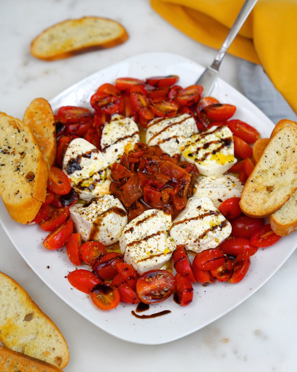 Roasted Pepper and Tomato Burrata Platter 