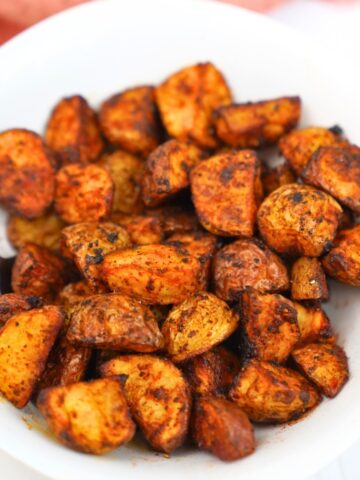 Smoked Paprika Roasted Potatoes in a white bowl