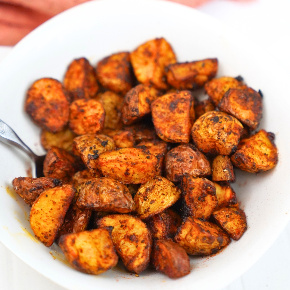 Smoked Paprika Roasted Potatoes in a white bowl