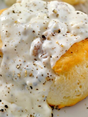 best homemade sausage gravy over biscuits