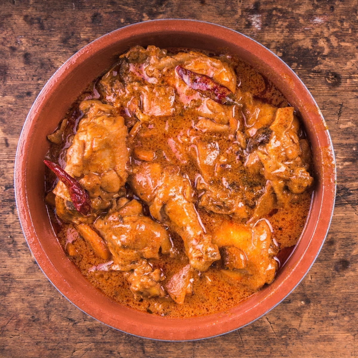 Hungarian chicken paprikash in a bowl