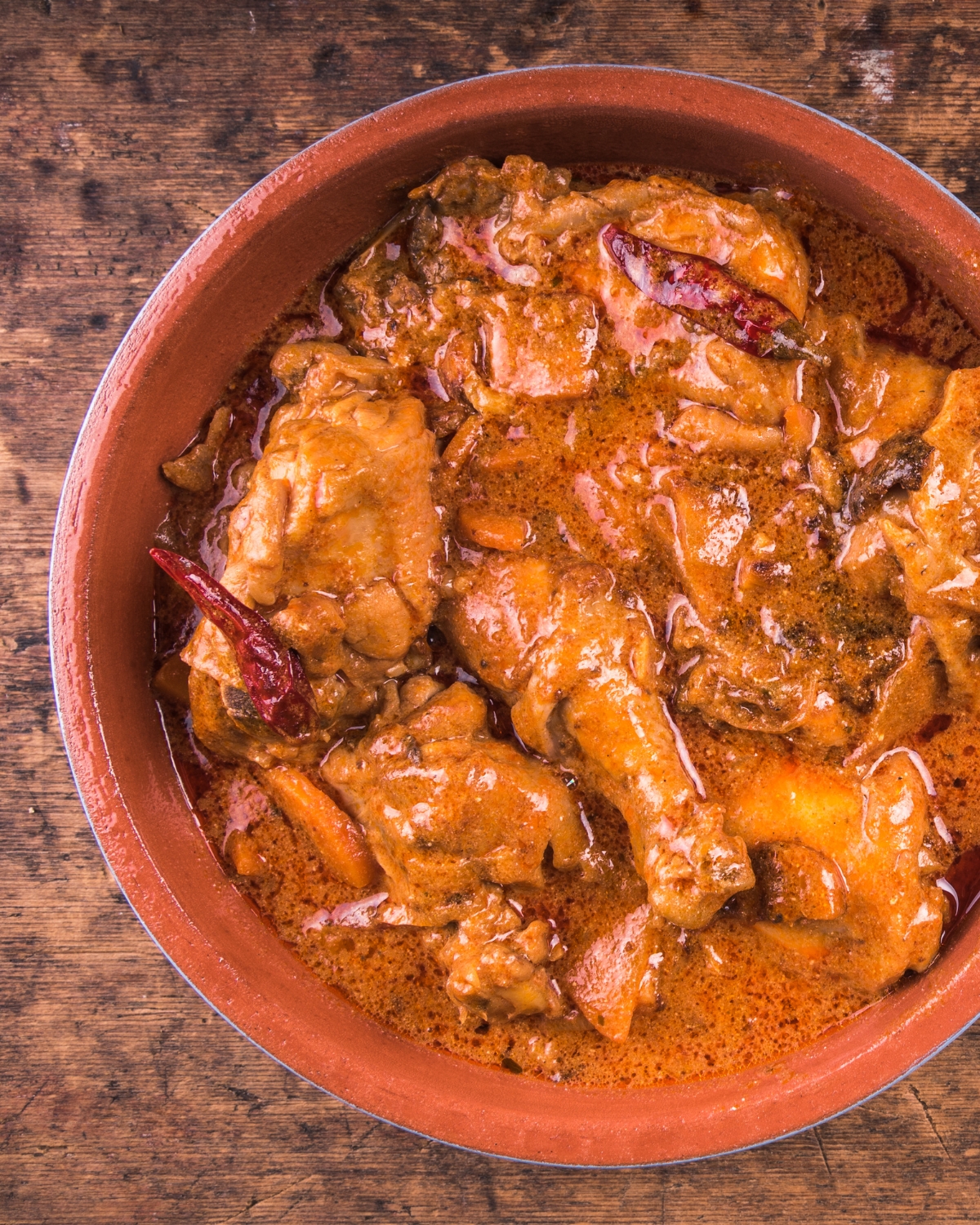 Hungarian chicken paprikash in a bowl