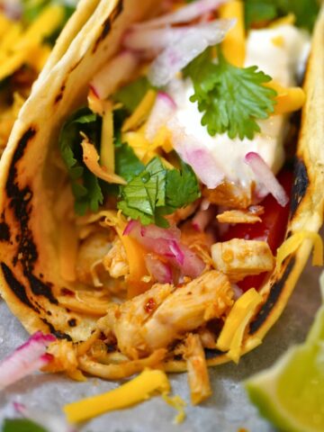 Chicken Chili Crunch Tacos-close up image