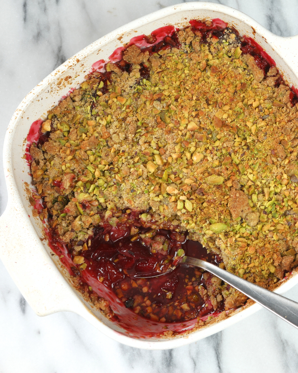 Plum Crisp with Pistachio Oat Crumble