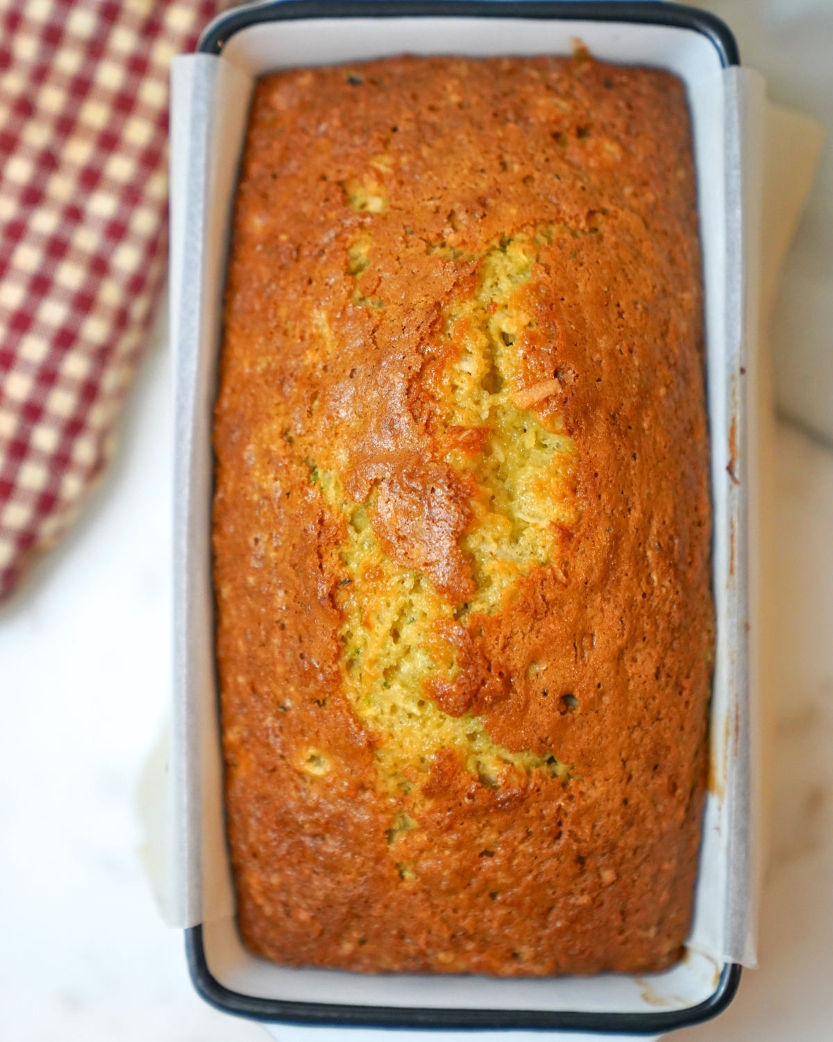 Pina Colada Zucchini Bread fresh out of the oven