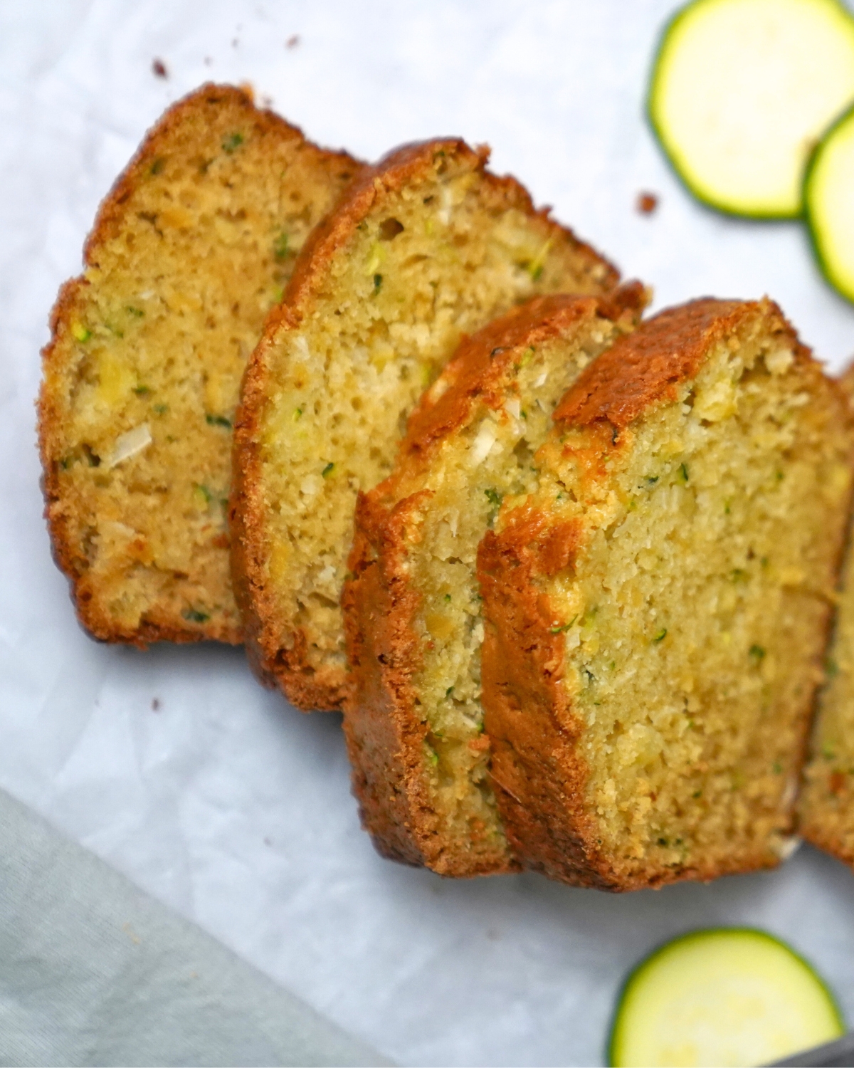 Pina Colada Zucchini Bread sliced