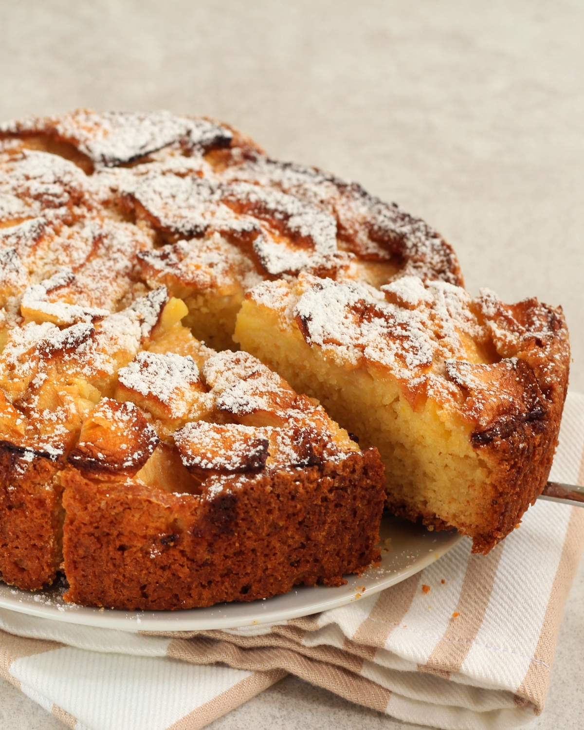 Easy Apple Cake on a white plate
