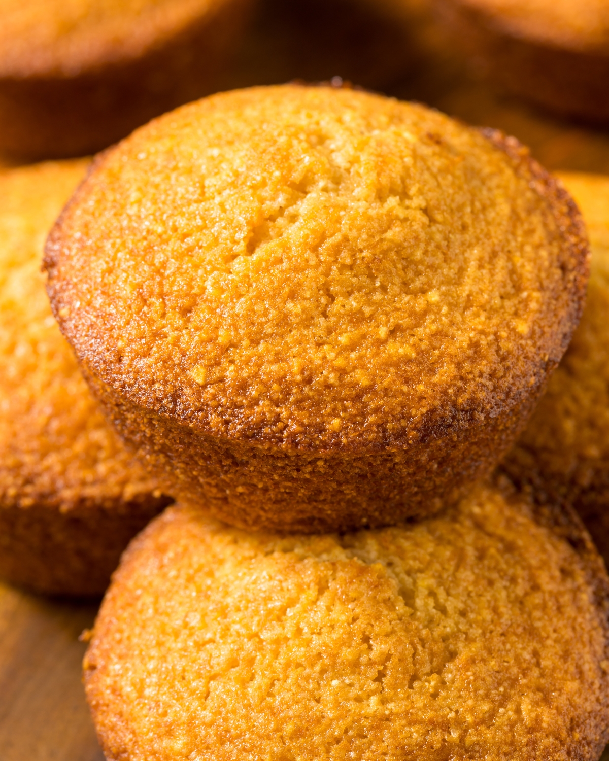 Pumpkin Corn Bread Muffins stacked