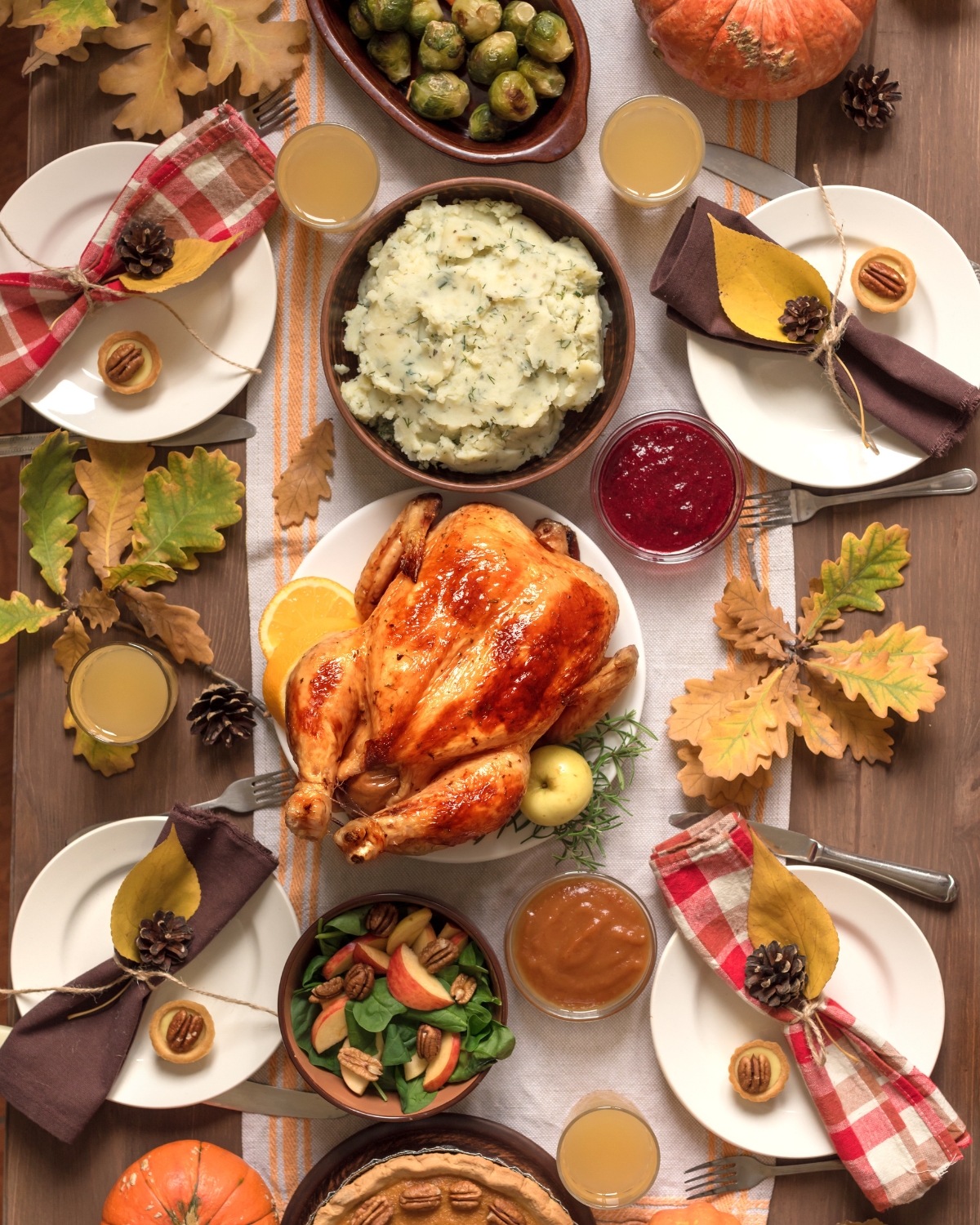 on Thanksgiving Day - menu items on a table